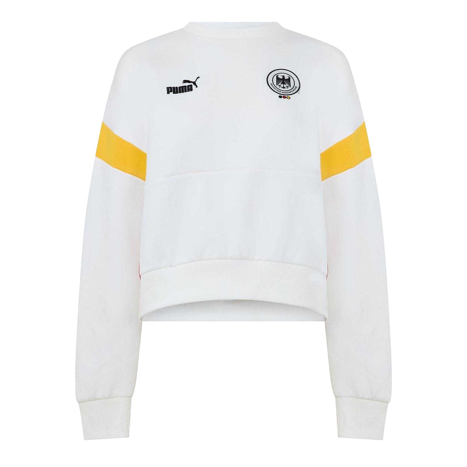 Puma - "Dhb Archive" Kurzes Sweatshirt für Damen, Rundhalsausschnitt (Weiß/Schwarz)