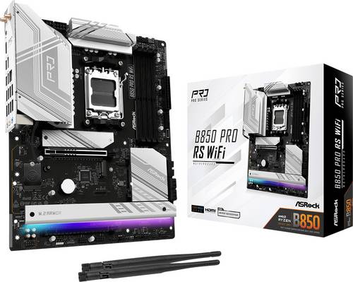 ASRock B850 Pro RS Mainboard Sockel (PC) AMD AM5 Formfaktor (Details) ATX Mainboard-Chipsatz AMD B850