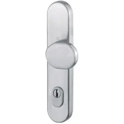 Hoppe, Türgriff + Türgarnitur, Knopflangschild E86G/3332ZA Edelstahl F69 für Kombischutz PZ 10 mm (Türschildgarnitur)