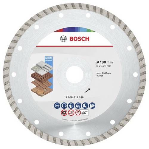 Bosch Accessories 2608615047 2608615047 Diamanttrennscheibe Durchmesser 180mm Bohrungs-Ø 22.23mm Beton, Ziegel, Dachziegel 10St.