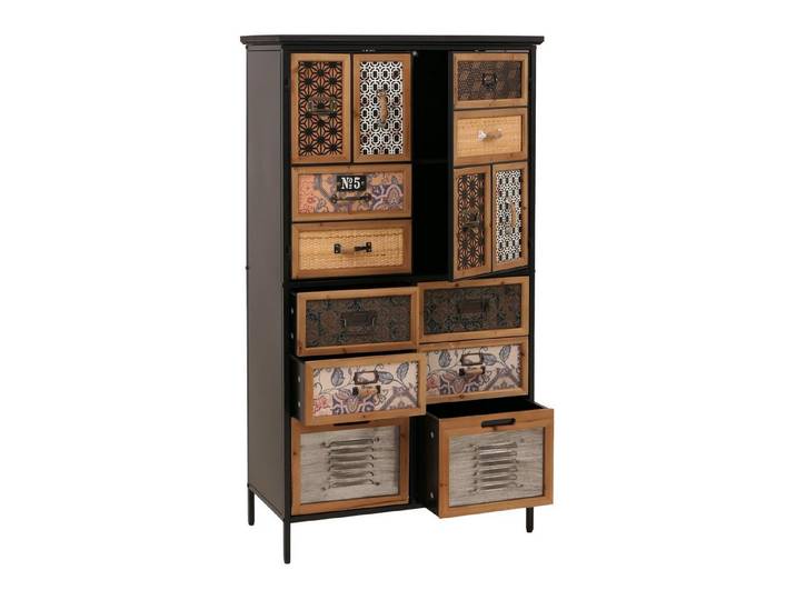 MCW Apothekerschrank MCW-O80-nbM Mit sechs Schubladen, Im Vintage-Look