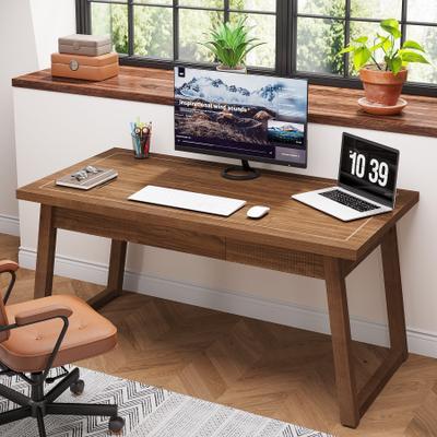 Envelor "Tribesigns 55"" Wood Computer Desk Mid-Century Writing Table with Drawer"
