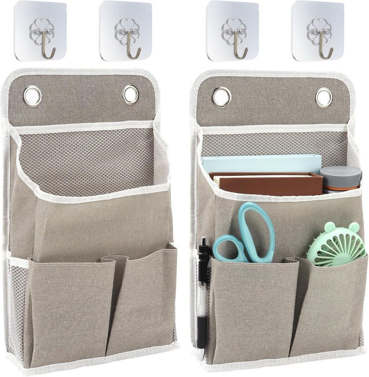 Set van 2 grijze hangorganizers voor wand of camping