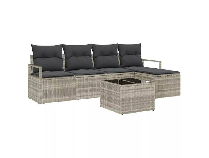 VidaXL - Gartengarnitur poly-rattan, One Size, Silber