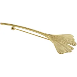 trendor 75724 Brosche Gingko-Blatt Gold auf Silber