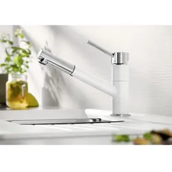 Blanco KANO-S Küchenarmatur 525040 ausziehbar, SILGRANIT-Look silgranitweiß