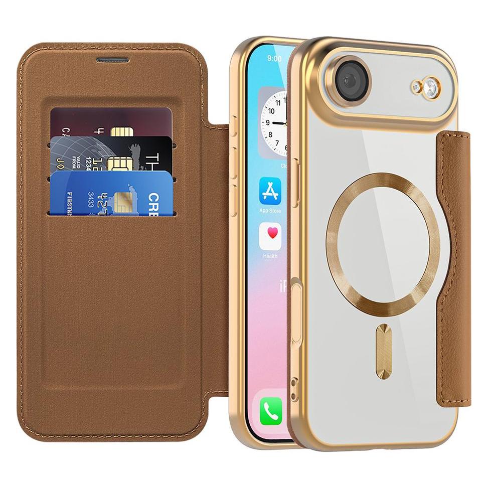 Techsuit - SmartMag Book Case - iPhone 17 Air - Brown (Apple iPhone 17) (59433016)