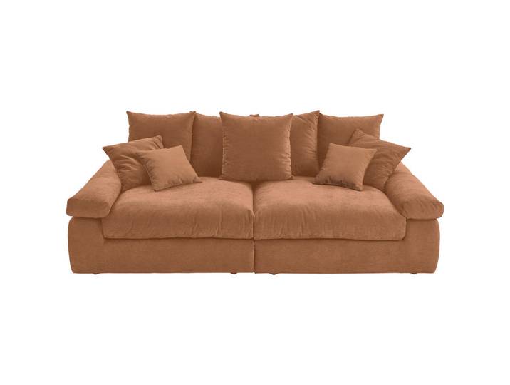 Carryhome Bigsofa, Orange, Kunststoff, 4-Sitzer, 260x90x140 cm, Stoffauswahl, Rücken echt, Wohnzimmer, Sofas & Couches, Sofas, Bigsofas