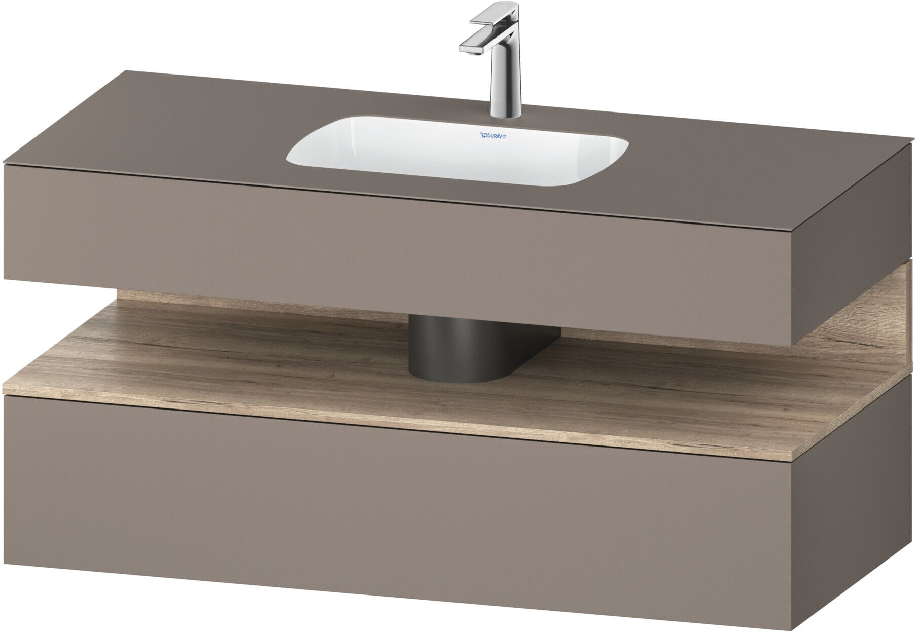 Duravit Einbauwaschtisch-Möbel-Set Qatego 120x55x60cm, E Ma/Ba ma, Konsolen-Waschtischunterbau (QA4787055430000)