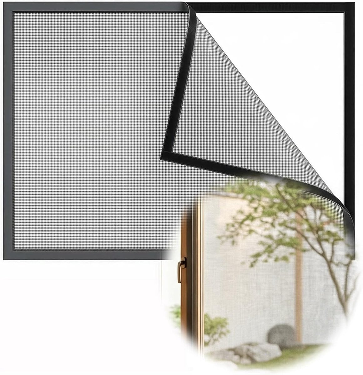 Zwart insectennet voor ramen - 81 x 201 cm