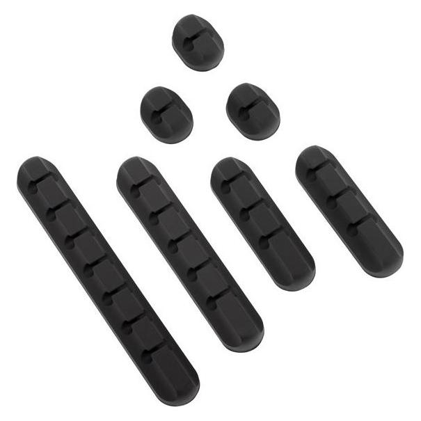 Dutzo Kabelholdere - bundle pakke - pakke med 7 stk - sort (DCORDHOLBPBLK)