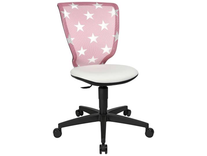 Xora Jugenddrehstuhl, Rosa, Weiß, Stern, Drehkreuz, 44x84-98x40 cm, Arbeitszimmer, Bürostühle, Jugendschreibtischstühle & Kinderschreibtischstühle