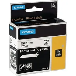 Dymo Schriftband Bandbreite 19 mm Bandlänge 5,5 m schwarz auf weiß Polyesterband - 18484
