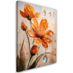 WANDBILD lilie orange blume