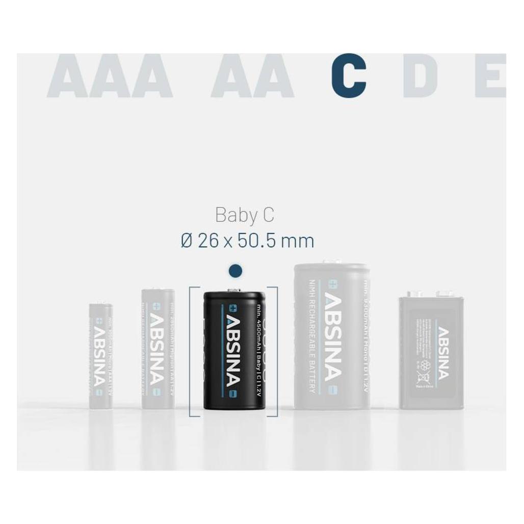 Absina Baby (C)-Akku NiMH 4500 1.2 V 4 St. (4 Stk., C, 4500 mAh) (401031-4)