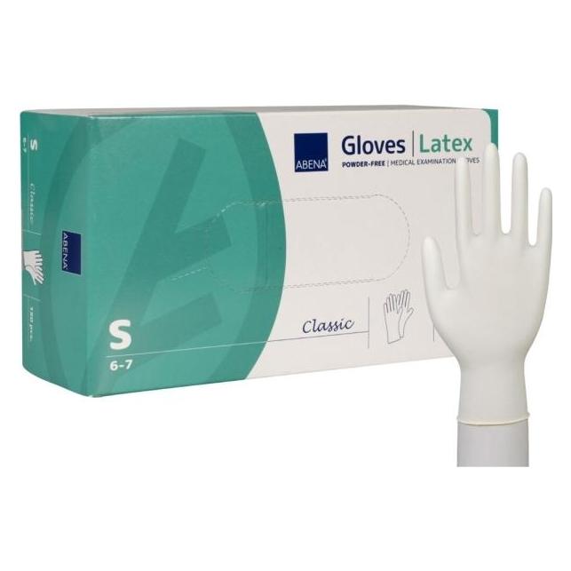 Abena Examination glove, Classic, S, naturalny, latex, powder-free - (150 pcs.) (S) (1999919028)