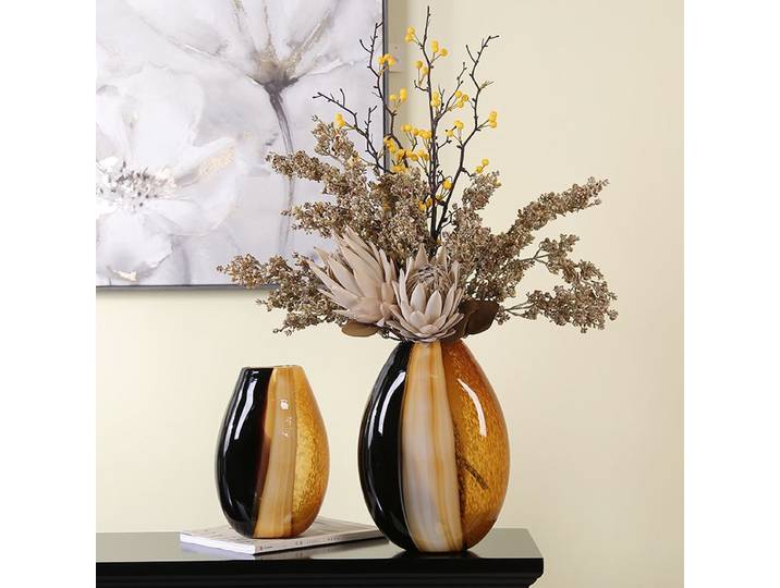 Vase moderne et simple en verre, couleurs assorties, décoration artistique de luxe léger pour salon, peut être utilisé avec un dispositif de culture hydroponique