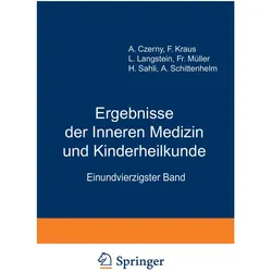 Ergebnisse der inneren Medizin und Kinderheilkunde, Fachbücher von L. Langstein, A. Schittenhelm