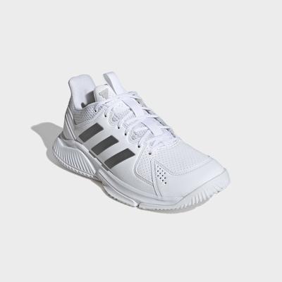 Hallenschuh ADIDAS PERFORMANCE "COURT FLIGHT", Damen, Gr. 40, weiß (ftwwht1, grefou, gretwo), Synthetik, Textil, Schuhe Hallenschuh, Volleyballschuh