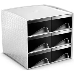 Cep, Dokumentenablage, Mini-Schubladenbox MyCube, 6 Schbe, weiá / schwarz