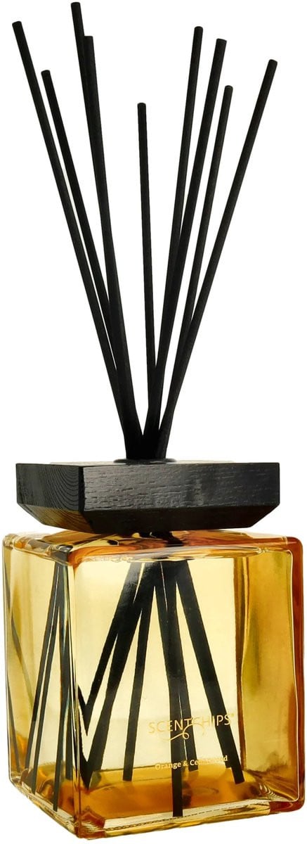 Scentchips Geurstokjes set Square Orange & Cedarwood - Geurverspreider en Navulling - 1000ml