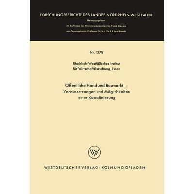 Öffentliche Hand und Baumarkt — Voraussetzungen und Möglichkeiten einer Koordinierung, Taschenbuch von Kenneth A. Loparo, VS Verlag für