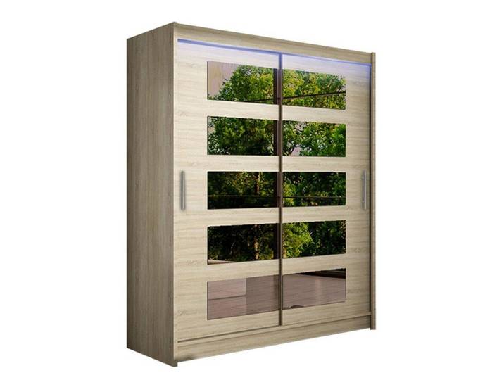MIRJAN24 Kleiderschrank Westa V (mit getönten Spiegeln, Kleiderstange, Schiebetüren, Einlegeboden) Garderobenschrank, Schwebetürenschrank mit 2-türig