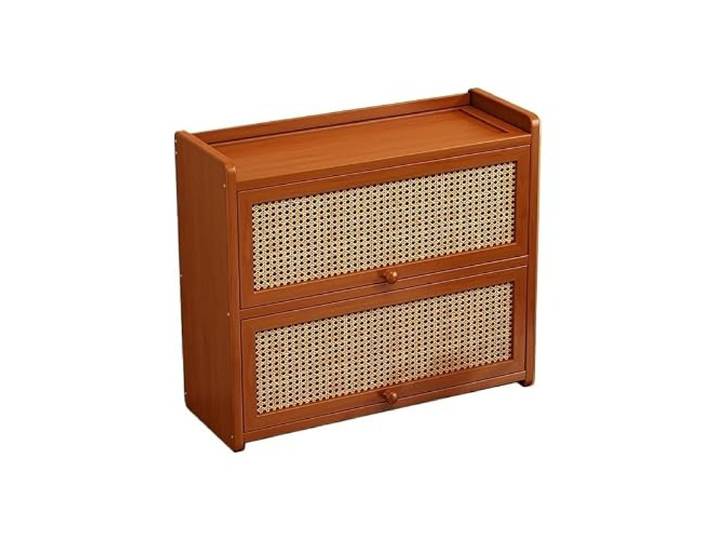 VNCdfhETs Tassenhalter-Ständer Desktop-Becher-Aufbewahrungsregal mit Schublade, Rattan-Aufbewahrungsregal für Küchenarbeitsplatten