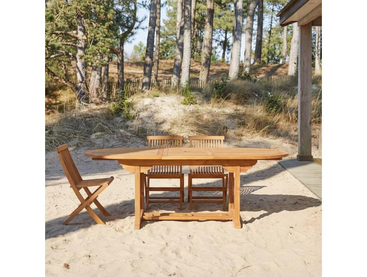 Ovaler Outdoor Tisch aus Akazienholz Capri 160 - Braun