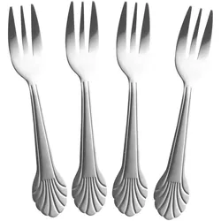 RICE Kuchengabel Rostfreier Stahl 4er, 14 cm, silber