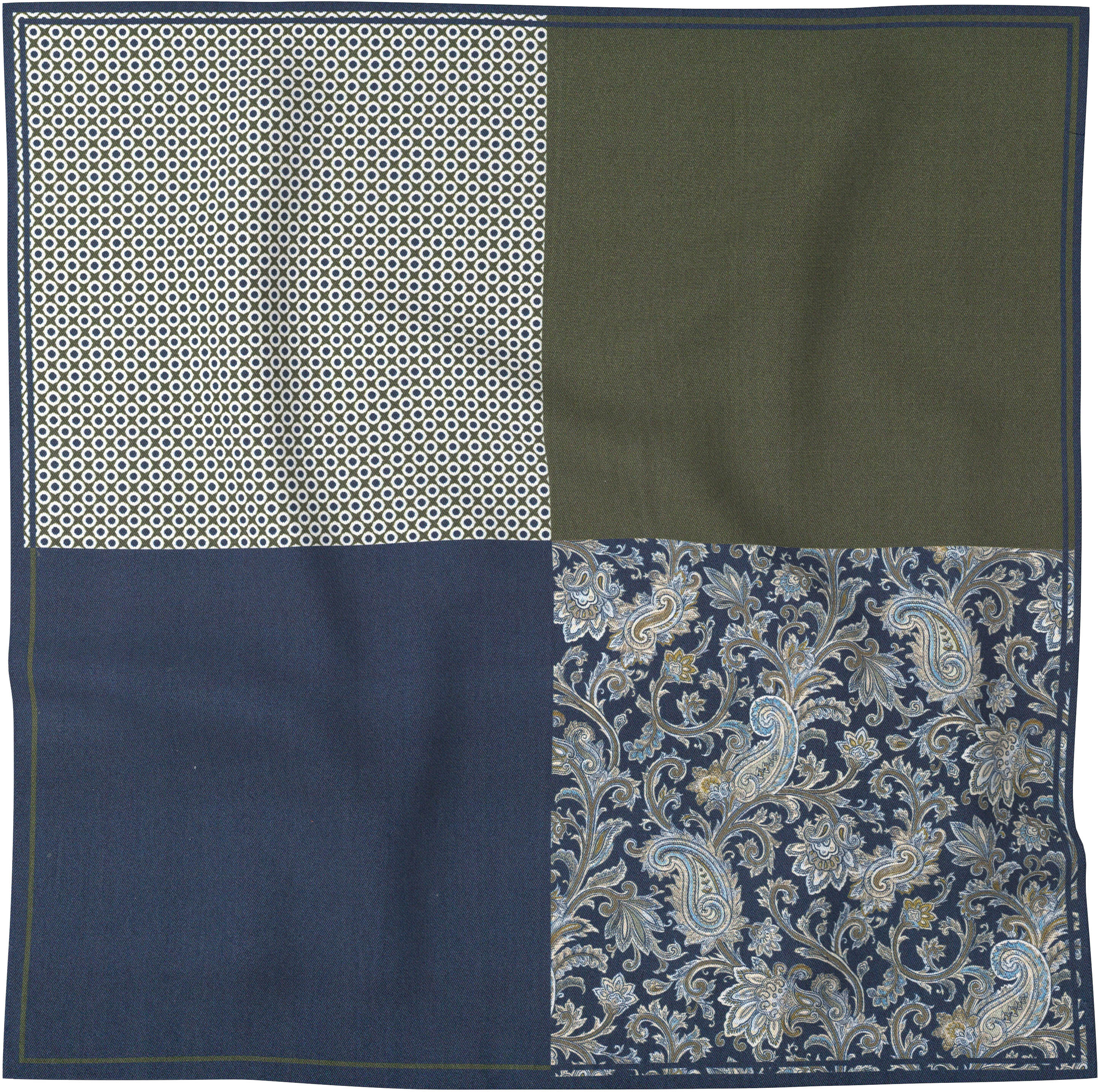 Einstecktuch OLYMP, Herren, graugrün, Web, Seide, Modetücher Einstecktuch, aus Seide, 30 x 30 cm, mehrfarbig graugrün Einheitsgröße