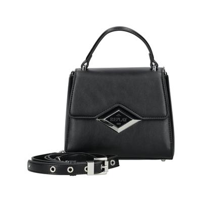 Henkeltasche REPLAY "Replay Taschen Leder", Damen, Gr. onesize, schwarz, Leder, Taschen