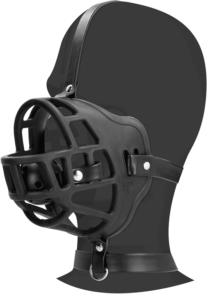 Ouch Muselière ajustable avec bâillon amovible noir
