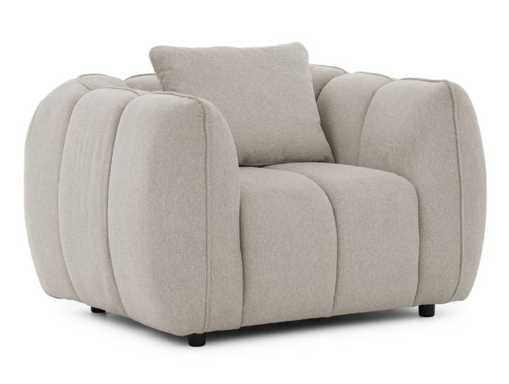 Fauteuil en tissu structuré taupe 115x89x69 cm