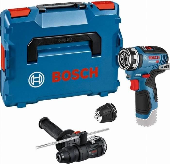 Bosch Professional GSR 12V-35 FC Accuboormachine en schroefmachine, borstelloos, 35 Nm, FlexiClick-systeem, inclusief GFA 12-H, GFA 12-B en L-BOXX