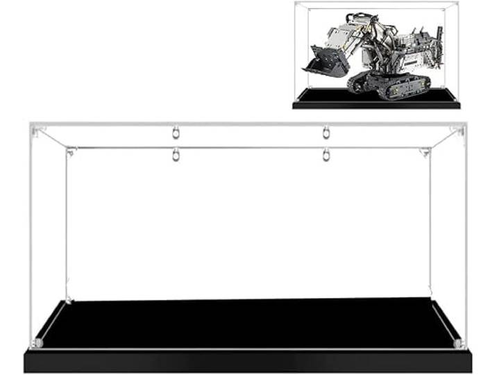 Acryl-Vitrine für Lego 42100, staubdicht, transparent, Vitrine für (Liebherr R 9800 Bagger) (Bausteinmodell ist Nicht im Lieferumfang enthalten)(2MM)