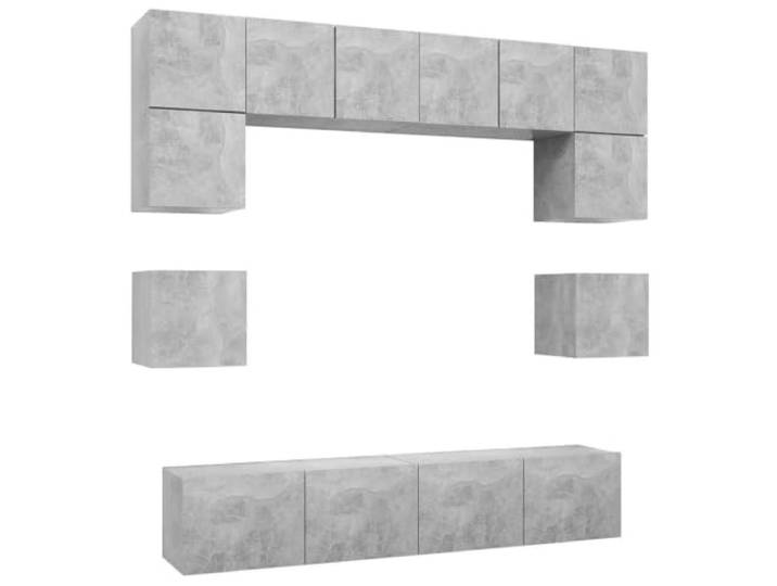 LMTYOENFG 8-TLG TV-Schrank Set Wandmontage Betongrau Holzwerkstoff Flexibles 8-teiliges Hängeboard-Set für Wohnzimmer und Schlafzimmer, pflegeleichtes Betondesign mit reichlich Stauraum.