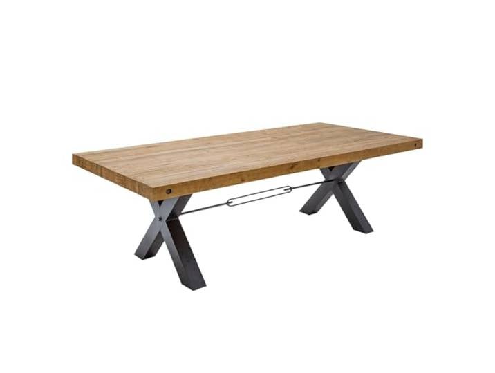 Riess Ambiente Esstisch Thor - 240x100cm - Vintage braun - Pinienholz X-Gestell, Gestell: schwarz, Unikat, handgefertigt, individuelle Maserung, Vintage-Look