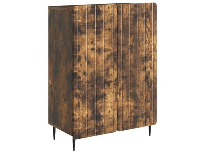 Sideboard Geräucherte Eiche 66 x 34,5 x 92 cm Holzwerkstoff Schwarze metallene Beine, Regale aus Holzwerkstoff, rechteckiges Format, für Esszimmer und Wohnzimmer, leichte Pflege