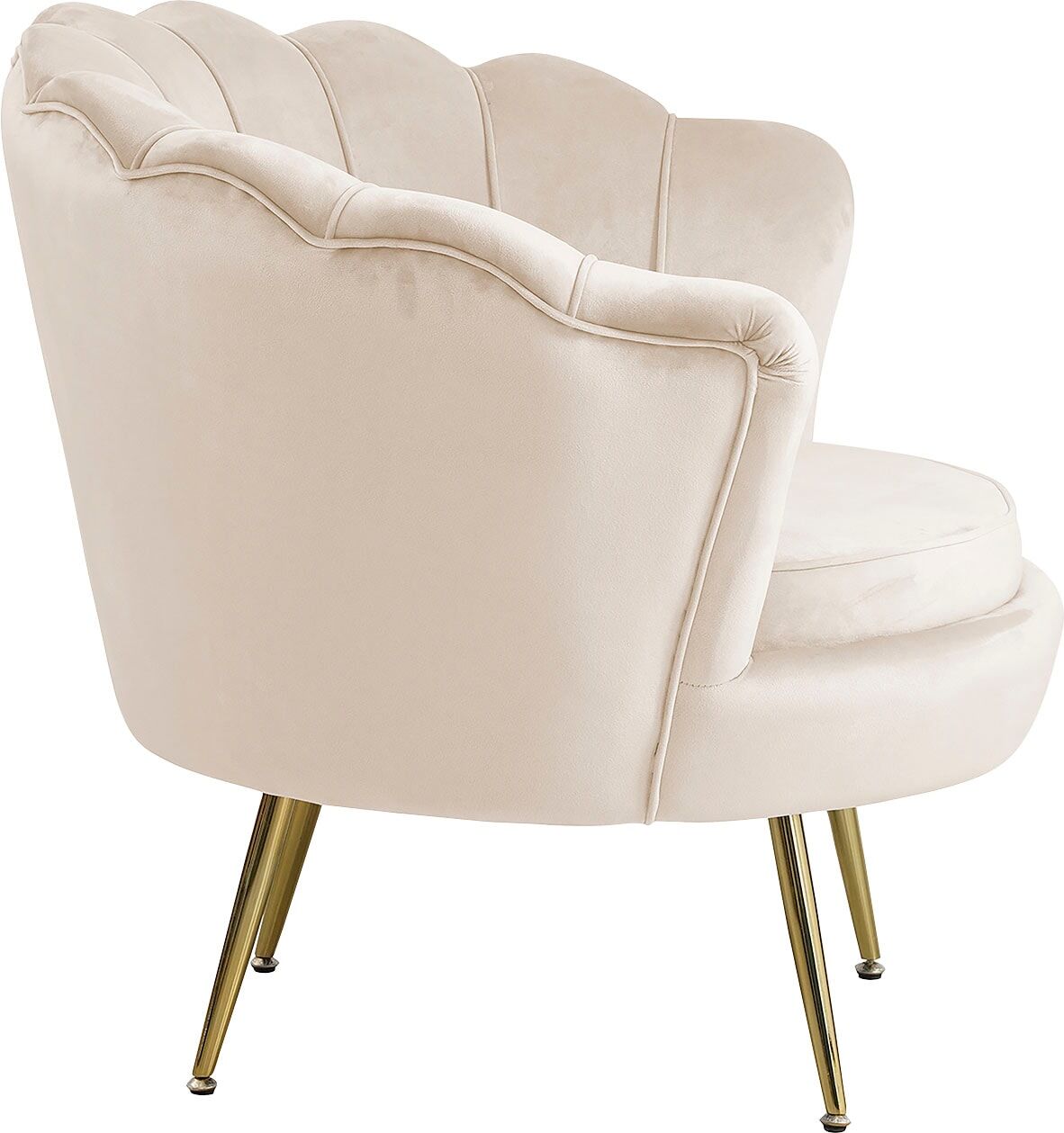 Loungesessel SALESFEVER "Clam - Design Cocktailsessel", beige, B:76cm H:78cm T:76cm, 100% Polyester, Sessel, Loungesessel, Prachtvoll extravagantes Design im Muschel-Look