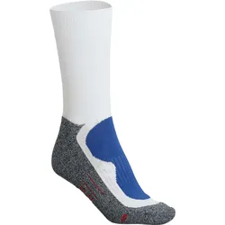 James & Nicholson Unisex Sport Socken lang JN211 white/royal 39-41