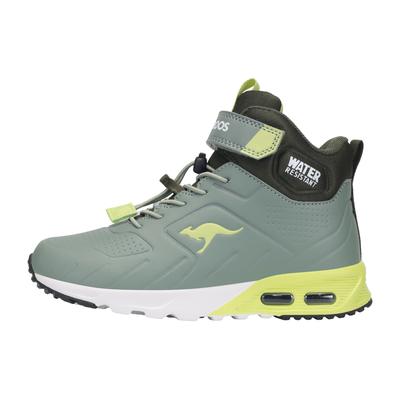 Sneaker KANGAROOS "KX-Molbo Mid EV", Mädchen, Gr. 34, grün (seagrass, celery grün), Synthetik, Schuhe Sneaker, Wasserabweisend,Winterschuhe, Schnürboots, Sneakerboots