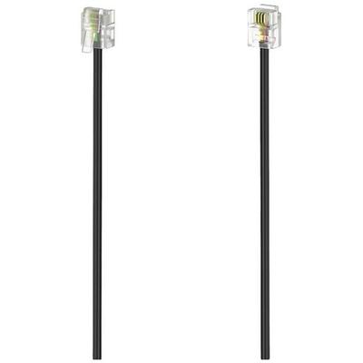 Hama Telefon (analog) Anschlusskabel [1x RJ11-Stecker 6p4c - 1x RJ11-Stecker 6p4c] 3 m Schwarz