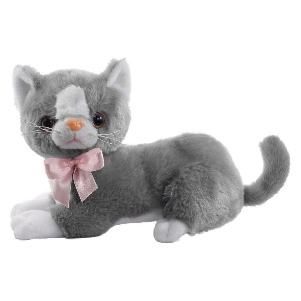 Beppe Talisman Gray cat Flico with a bow 34 cm (34 cm) (BE-12832)