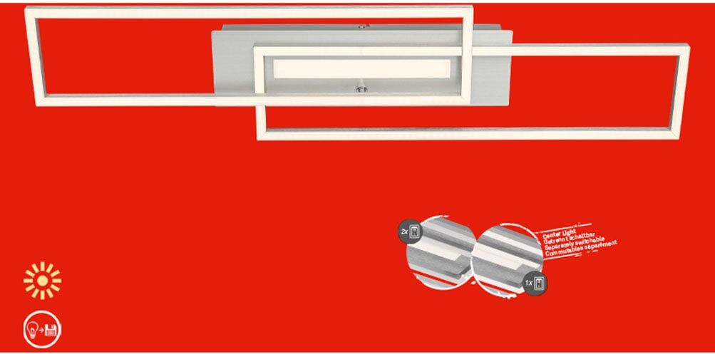 BRILONER LEUCHTEN LED Deckenleuchte "FRAME MID", weiß (weiß, neutral), Leuchten, LED Deckenleuchte