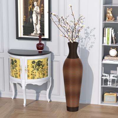 Kodotan sofa "39 ""tall standing designer floor vases with elegant two-tone dark brown finishes"