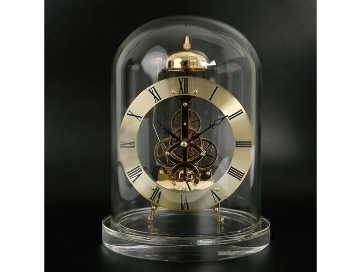 Horloge de Table transparente à Quartz mécanique rétro, mouvement en métal, horloge de bureau silencieuse, décor de chambre à coucher et de salon
