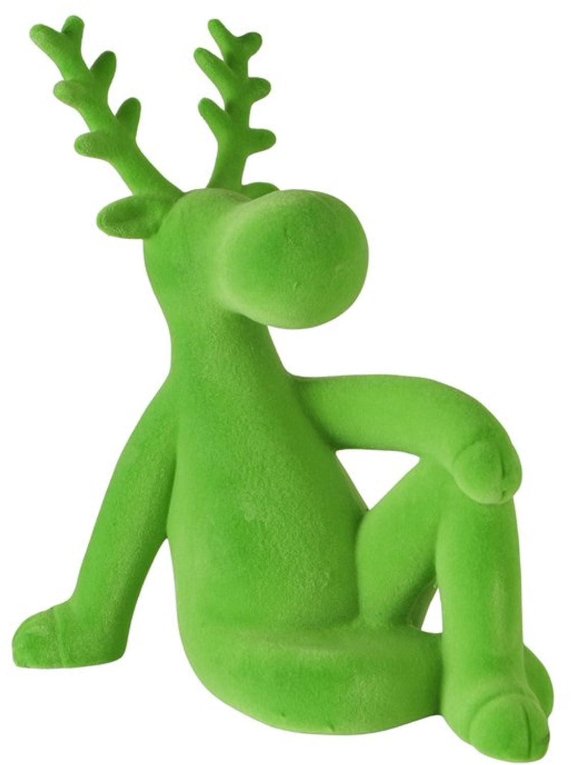 Boltze Zittend Rendier Groen 30 cm