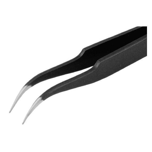 Piergiacomi ESD Pinzette mit starken und gebogenen Spitzenaber mit starkener Spitzen, 120 mm (7A SA ESD)