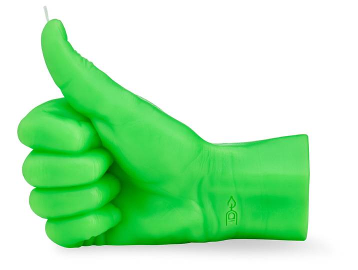 Kerze Thumbs Up Neon Grün